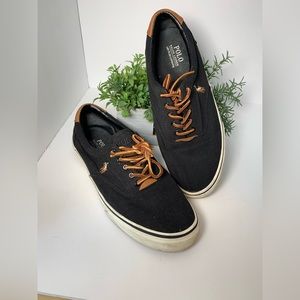 Polo Ralph Lauren
Men's Black Thorton Canvas Low Top Sneakers size 12